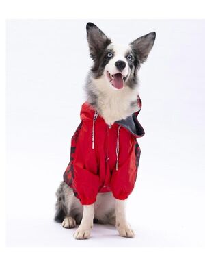 Pawstar - Pawstar Kırmızı Dijon Büyük Irk Köpek Tulum Yağmurluğu Köpek Yağmurluk Köpek Kıyafeti Köpek Elbisesi 6XL