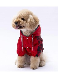 Pawstar Kırmızı Dijon Köpek Mont Köpek Yağmurluk Köpek Kıyafeti Köpek Elbisesi L - Thumbnail