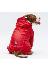 Pawstar Kırmızı Muson Büyük Irk Köpek Tulum Yağmurluğu Köpek Yağmurluk Köpek Kıyafeti Köpek Elbisesi 6XL - Thumbnail