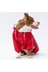 Pawstar Kırmızı Muson Büyük Irk Köpek Tulum Yağmurluğu Köpek Yağmurluk Köpek Kıyafeti Köpek Elbisesi 6XL - Thumbnail