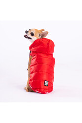 Pawstar Kırmızı Railway Anorak Yelek Köpek Yeleği Köpek Kıyafeti Köpek Yağmurluk - L - Thumbnail