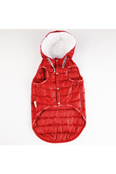 Pawstar Kırmızı Railway Anorak Yelek Köpek Yeleği Köpek Kıyafeti Köpek Yağmurluk - XL - Thumbnail