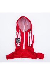 Pawstar Koyu Kırmızı Tuta Küçük Irk Köpek Tulumu Köpek Kıyafeti Köpek Eşofmanı Kedi Kıyafeti M - Thumbnail