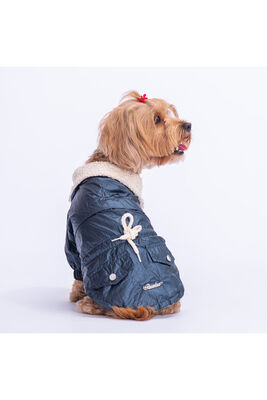 Pawstar - Pawstar Lacivert Brillante Köpek Montu Köpek Yağmurluk Köpek Kıyafeti Köpek Elbisesi L