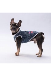 Pawstar Lacivert Space Time Kedi Köpek Tişörtü - Kedi Köpek Kıyafeti XL - Thumbnail