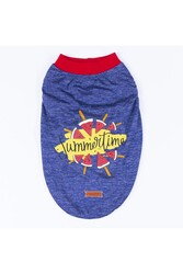 Pawstar Lacivert Summer Time Büyük Köpek Tişörtü - Köpek Kıyafeti 4xl - Thumbnail
