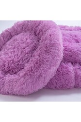 Pawstar Lila Donut Köpek Yatağı Kedi Yatağı Simit Yatak Anti-stress Pet Yatağı Peluş Yatak S - Thumbnail