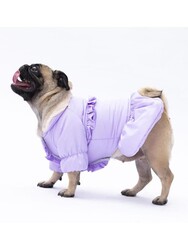 Pawstar Lila Elizabeth Köpek Mont Köpek Yağmurluk Köpek Kıyafeti Köpek Elbisesi M - Thumbnail