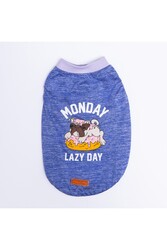 Pawstar Lila Lazy Kedi Köpek Tişörtü M - Kedi Köpek Kıyafeti - Thumbnail