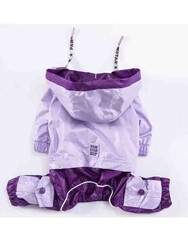 Pawstar Lila-mor Bicolor Köpek Tulum Yağmurluğu Köpek Yağmurluk Köpek Kıyafeti Köpek Elbisesi -L - Thumbnail
