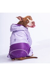 Pawstar Lila-Mor BiColor Orta ve Büyük Irk Köpek Tulum Yağmurluğu Köpek Yağmurluk Köpek Kıyafeti 7XL - Thumbnail