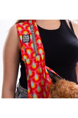 Pawstar - Pawstar Lisbon Sunset Kırmızı Gökkuşağı Desenli Crossbody Çanta Çapraz Kedi Köpek Taşıma Çantası