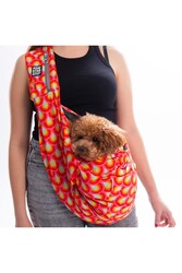 Pawstar Lisbon Sunset Kırmızı Gökkuşağı Desenli Crossbody Çanta Çapraz Kedi Köpek Taşıma Çantası - Thumbnail