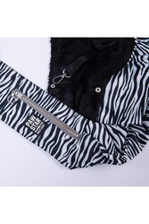 Pawstar Lodwar Street Zebra Desenli İçi Velboalı Crossbody Çanta Çapraz Kedi Köpek Taşıma Çantası Sıcak Tut - Thumbnail
