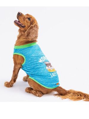 Pawstar - Pawstar Mavi Lazy Kedi Köpek Tişörtü - Kedi Köpek Kıyafeti 2XLarge