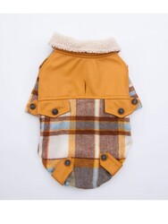 Pawstar Mavi Plaid e Pelle Kedi Köpek Ceketi Kedi Köpek Kıyafeti Kedi Köpek Elbisesi - XL - Thumbnail
