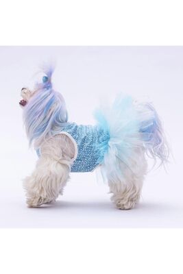 Pawstar - Pawstar Mavi Polka-Dot Kedi Köpek Elbisesi - Kedi Köpek Kıyafeti L