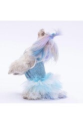 Pawstar Mavi Polka-Dot Kedi Köpek Elbisesi - Kedi Köpek Kıyafeti XL - Thumbnail