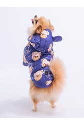 Pawstar Mavi Teddy Puff Köpek Montu Köpek Yağmurluk Köpek Kıyafeti Köpek Elbisesi 2XL - Thumbnail