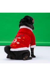 Pawstar Merry Christmas Küçük ve Orta Irk Köpek Sweati Köpek Kıyafeti - M - Thumbnail