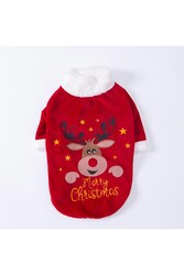 Pawstar Merry Christmas Küçük ve Orta Irk Köpek Sweati Köpek Kıyafeti - XL - Thumbnail