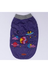 Pawstar Mor Space Time Kedi Köpek Tişörtü - Kedi Köpek Kıyafeti 2xl - Thumbnail