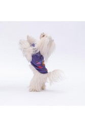 Pawstar Mor Space Time Kedi Köpek Tişörtü - Kedi Köpek Kıyafeti XL - Thumbnail