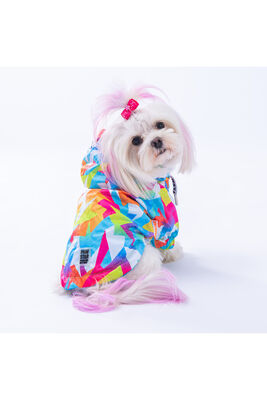 Pawstar - Pawstar Mosaic Polarlı Köpek Montu Köpek Yağmurluk Köpek Kıyafeti Köpek Elbisesi XL