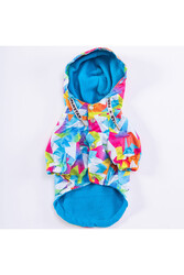 Pawstar Mosaic Polarlı Orta ve Büyük Irk Köpek Montu Köpek Yağmurluk Köpek Elbisesi Köpek Kıyafeti 5XL - Thumbnail