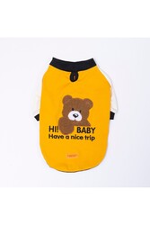 Pawstar Mustard-Hardal Baby Teddy Sweat Kedi Köpek Sweati - Kedi Köpek Kıyafeti M - Thumbnail