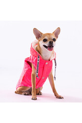 Pawstar Neon Fuşya Railway Anorak Yelek Köpek Yeleği Köpek Kıyafeti XL Köpek Yağmurluk - Thumbnail