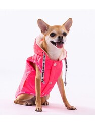 Pawstar Neon Fuşya Railway Anorak Yelek Köpek Yeleği M Köpek Kıyafeti Köpek Yağmurluk - Thumbnail