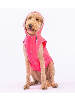 Pawstar - Pawstar Neon Fuşya Railway Orta ve Büyük Irklar İçin Anorak Köpek Yeleği Köpek Kıyafeti Köpek Yağmurluk - 3XL