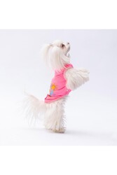Pawstar Neon Pembe Happy Day Kedi Köpek Tişörtü - Kedi Köpek Kıyafeti L - Thumbnail