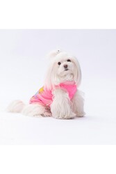 Pawstar Neon Pembe Happy Day Kedi Köpek Tişörtü - Kedi Köpek Kıyafeti L - Thumbnail