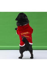 Pawstar New Year Slogan Küçük ve Orta Irk Köpek Kapşonlu Sweati Köpek Kıyafeti - L - Thumbnail