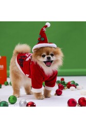 Pawstar Noel Slogan Küçük ve Orta Irk Köpek Sweati Köpek Kıyafeti - 2XL - Thumbnail