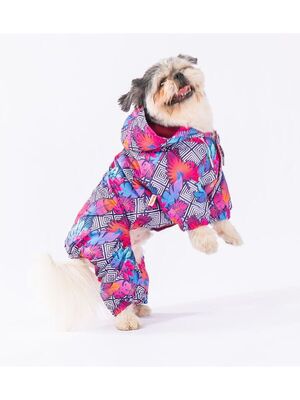 Pawstar - Pawstar Palmatum Polarlı Köpek Tulum Yağmurluğu Köpek Yağmurluk Köpek Kıyafeti Köpek Elbisesi XL