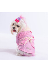 Pawstar Pembe Brillante Köpek Montu Köpek Yağmurluk Köpek Kıyafeti Köpek Elbisesi - 2XL - Thumbnail