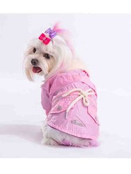Pawstar Pembe Brillante Köpek Montu Köpek Yağmurluk Köpek Kıyafeti Köpek Elbisesi - M - Thumbnail