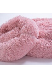 Pawstar Pembe Donut Köpek Yatağı Kedi Yatağı Simit Yatak Anti-stress Pet Yatağı Peluş Yatak S - Thumbnail
