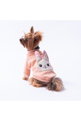 Pawstar Pembe Dublin Hopper Tavşan Kulaklı Kedi Köpek Sweat- Kedi Köpek Kıyafeti XL - Thumbnail