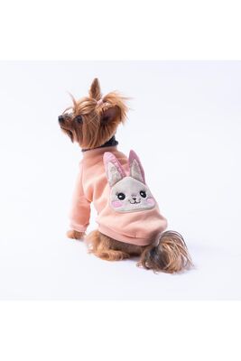 Pawstar - Pawstar Pembe Dublin Hopper Tavşan Kulaklı Kedi Köpek Sweat- Kedi Köpek Kıyafeti XL
