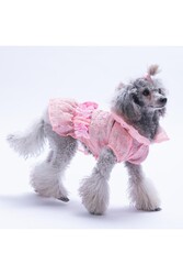 Pawstar Pembe Valencia Çiçek Desenli Elbise Kedi Köpek Elbisesi - Kedi Köpek Kıyafeti 2XL - Thumbnail