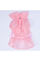 Pawstar Pembe Valencia Çiçek Desenli Elbise Kedi Köpek Elbisesi - Kedi Köpek Kıyafeti 2XL - Thumbnail