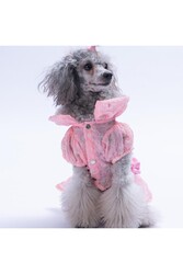 Pawstar Pembe Valencia Çiçek Desenli Elbise Kedi Köpek Elbisesi - Kedi Köpek Kıyafeti S - Thumbnail