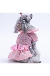 Pawstar Pembe Valencia Çiçek Desenli Elbise Kedi Köpek Elbisesi - Kedi Köpek Kıyafeti XL - Thumbnail