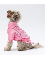 Pawstar Pembe Victoria Köpek Mont Köpek Yağmurluk Köpek Kıyafeti Köpek Elbisesi 2XL - Thumbnail