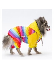 Pawstar Peru Köpek Tulum Yağmurluğu Köpek Yağmurluk Köpek Kıyafeti Köpek Elbisesi L - Thumbnail