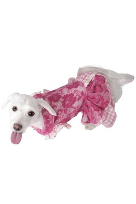 Pawstar - Pawstar Pink Rose Dress Pembe Gül Elbise Kedi Köpek Elbisesi Kedi Köpek Kıyafeti Large